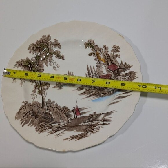 Johnson Brother The Old Mill Dinner Plate English Brown Transferware Collectible - Picture 8 of 11